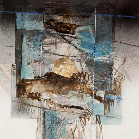 Sulla spiaggia d inverno Black Ornate Wood Framed Art Print with Double Matting by Censini