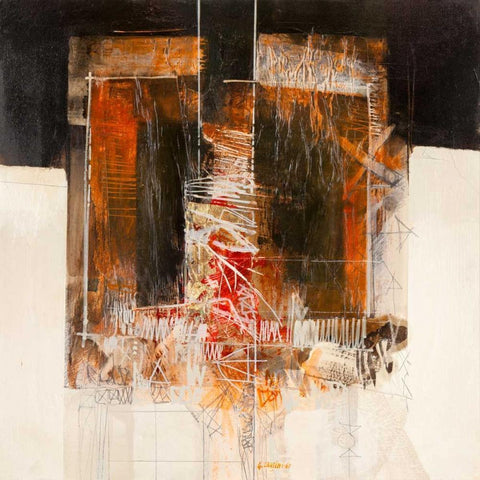 Verso sera White Modern Wood Framed Art Print with Double Matting by Censini