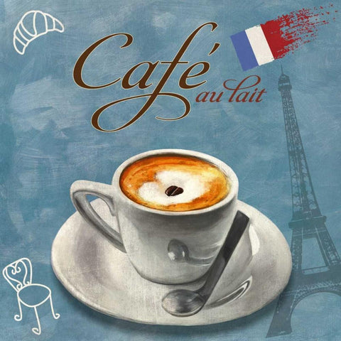 Cafe au lait White Modern Wood Framed Art Print with Double Matting by Teller, Skip