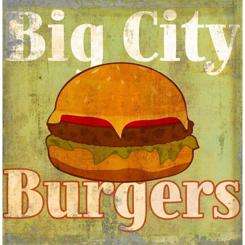 Hamburger Black Modern Wood Framed Art Print with Double Matting by Teller, Skip