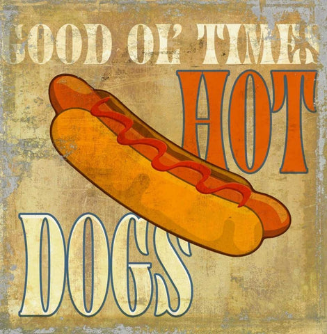 Hot Dog Black Ornate Wood Framed Art Print with Double Matting by Teller, Skip