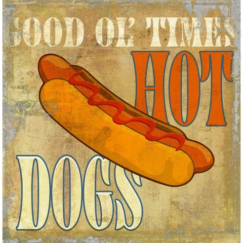 Hot Dog Gold Ornate Wood Framed Art Print with Double Matting by Teller, Skip