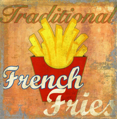 French Fries White Modern Wood Framed Art Print with Double Matting by Teller, Skip