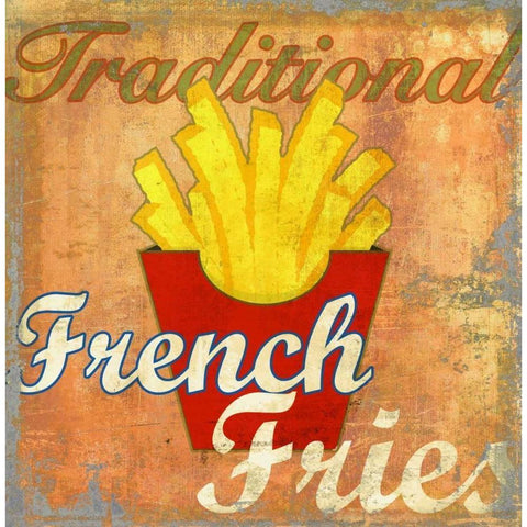 French Fries Black Modern Wood Framed Art Print with Double Matting by Teller, Skip