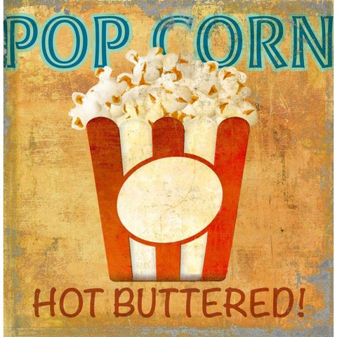 Pop Corn White Modern Wood Framed Art Print by Teller, Skip