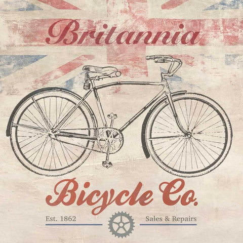 UK Bikes White Modern Wood Framed Art Print by Teller, Skip