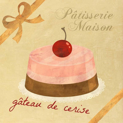 GÃ¢teau de cerise White Modern Wood Framed Art Print by Teller, Skip