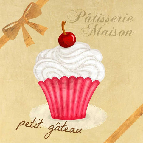 Petit gÃ¢teau White Modern Wood Framed Art Print with Double Matting by Teller, Skip