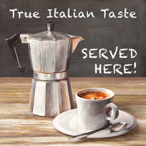 True Italian Taste Black Modern Wood Framed Art Print by Teller, Skip