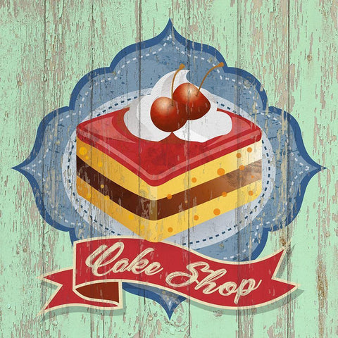 Cake Shop White Modern Wood Framed Art Print by Skip Teller