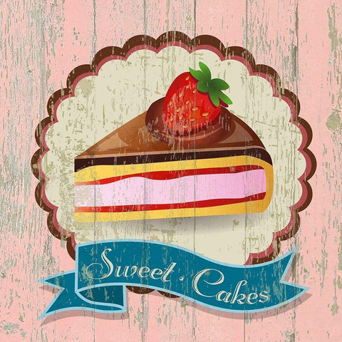 Sweet Cakes White Modern Wood Framed Art Print with Double Matting by Skip Teller