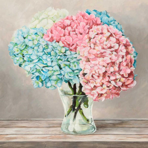 Fleurs et Vases Blanc II Black Modern Wood Framed Art Print with Double Matting by Dellal, Remy