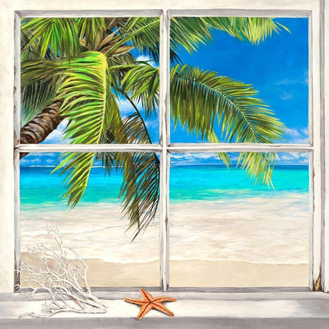 Horizon tropical l White Modern Wood Framed Art Print with Double Matting by Dellal, Remy