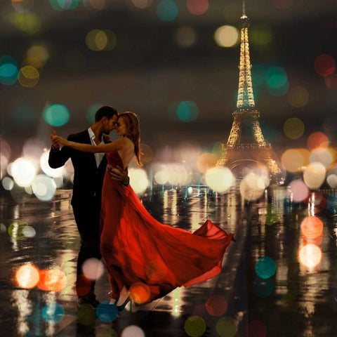Midnight in Paris Black Modern Wood Framed Art Print by Loumer, Dianne