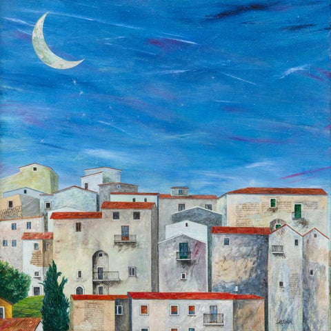 La voce del silenzio White Modern Wood Framed Art Print with Double Matting by Larotonda, Donato
