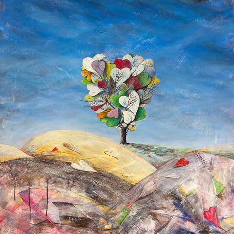 Evanescenze di cuori White Modern Wood Framed Art Print by Larotonda, Donato