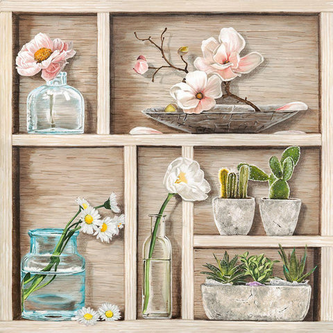 Fleurs et Memoires II Black Ornate Wood Framed Art Print with Double Matting by Dolci, Elena