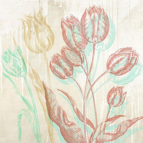 Botaniques Cochin 1 (coleurs, detail) White Modern Wood Framed Art Print with Double Matting by Eric, Chestier