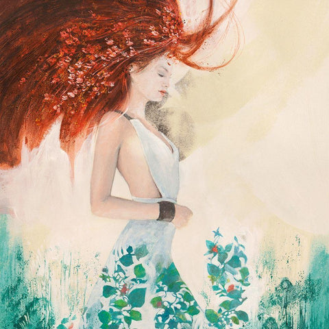 Fairy of Spring (detail) Black Modern Wood Framed Art Print with Double Matting by Pagnoni, Erica