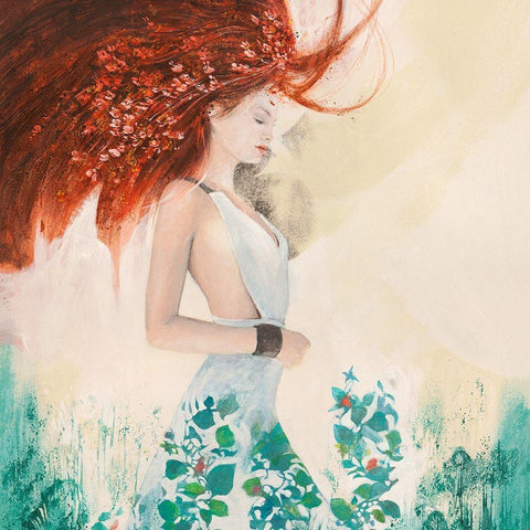 Fairy of Spring (detail) Black Ornate Wood Framed Art Print with Double Matting by Pagnoni, Erica