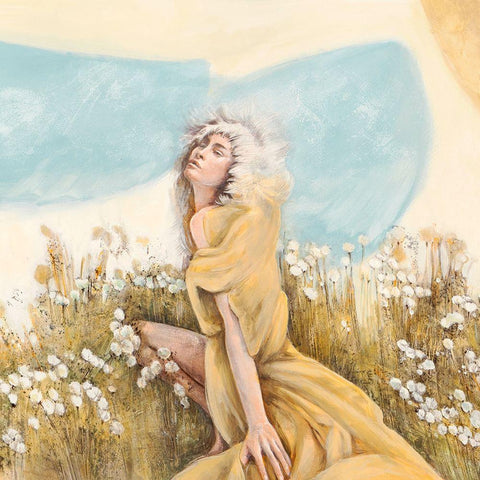 Fairy of the Pale Skies (detail) Black Ornate Wood Framed Art Print with Double Matting by Pagnoni, Erica