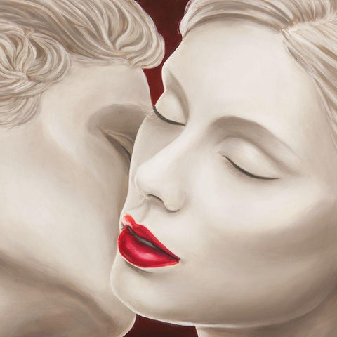 Eternal Lovers (detail) Black Modern Wood Framed Art Print with Double Matting by Eleanor, Setti