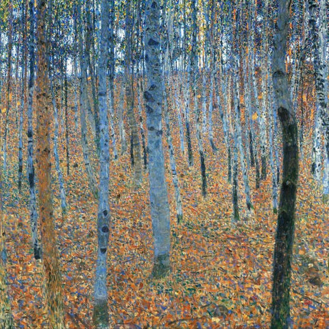 Beech Grove I Black Modern Wood Framed Art Print with Double Matting by Klimt, Gustav