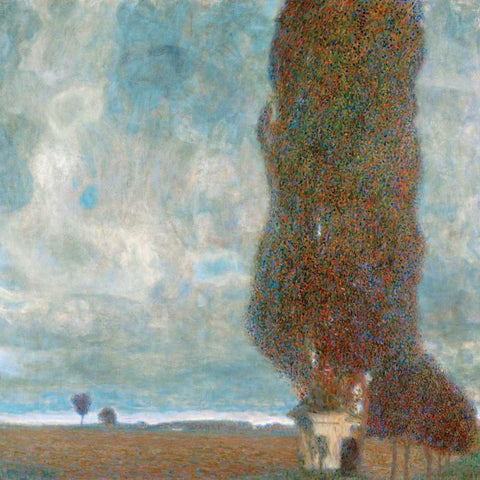Big Poplars Gold Ornate Wood Framed Art Print with Double Matting by Klimt, Gustav