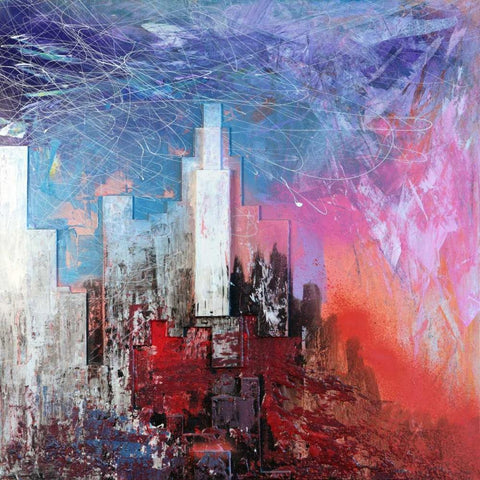 Skyscraper Black Modern Wood Framed Art Print with Double Matting by Corrado, Italo