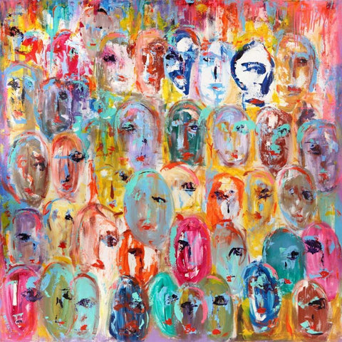 Facebook White Modern Wood Framed Art Print with Double Matting by Corrado, Italo