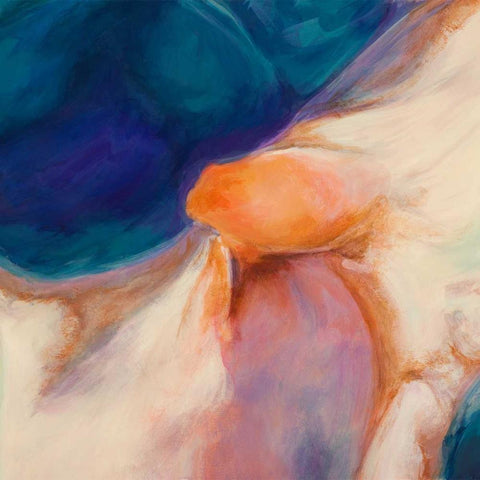 Shangri-La II White Modern Wood Framed Art Print with Double Matting by Demos, Jean-Luc