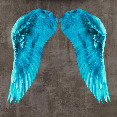 Angel Wings V Black Modern Wood Framed Art Print with Double Matting by Joannoo