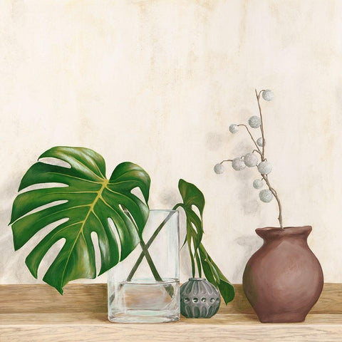 Minimalist Setting I Black Ornate Wood Framed Art Print with Double Matting by Thomlison, Jenny