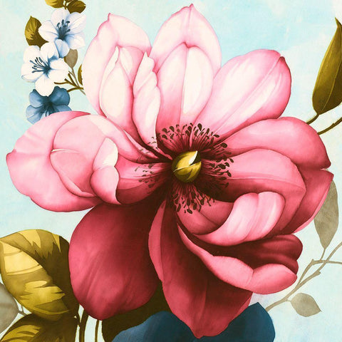 Purple Azaleas (detail) Black Modern Wood Framed Art Print with Double Matting by Keiko, Rei
