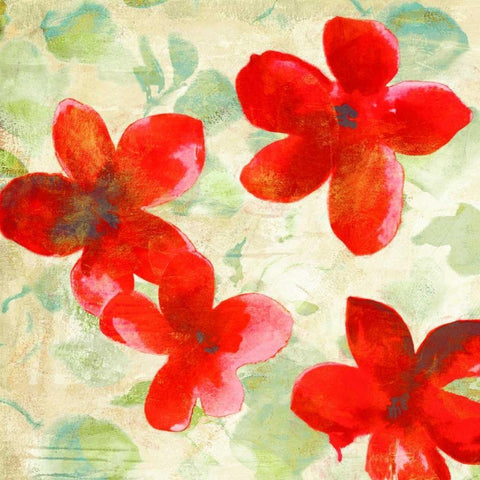 Printemps I White Modern Wood Framed Art Print with Double Matting by Parr, Kelly