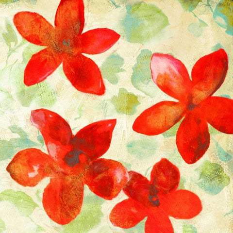 Printemps II White Modern Wood Framed Art Print with Double Matting by Parr, Kelly