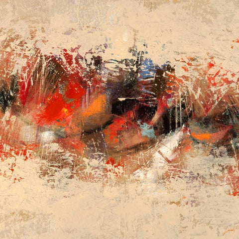 Festa I White Modern Wood Framed Art Print by Lucas