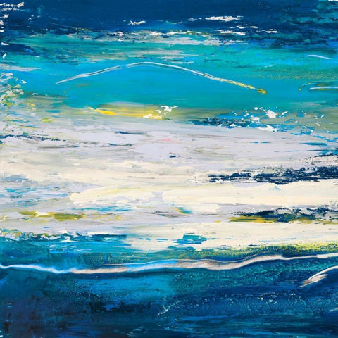 In volo sul mare I White Modern Wood Framed Art Print by Lucas