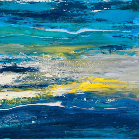 In volo sul mare II White Modern Wood Framed Art Print by Lucas