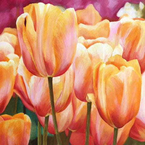 Spring Tulips I Gold Ornate Wood Framed Art Print with Double Matting by Villa, Luca