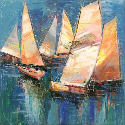 Veleggiando White Modern Wood Framed Art Print by Florio, Luigi
