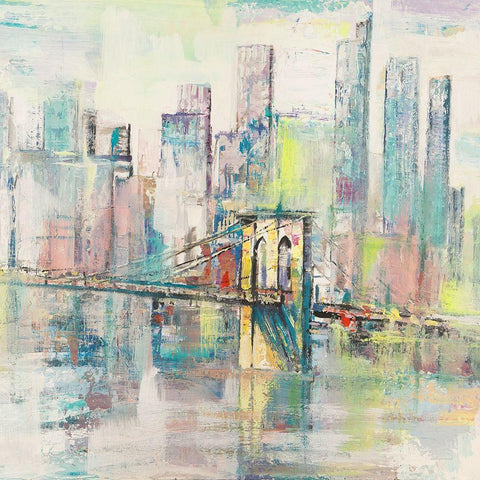 Mattino a Manhattan (detail) White Modern Wood Framed Art Print with Double Matting by Florio, Luigi