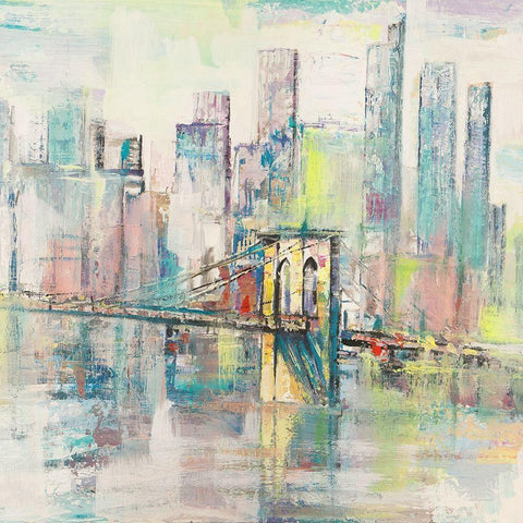 Mattino a Manhattan (detail) Black Modern Wood Framed Art Print with Double Matting by Florio, Luigi