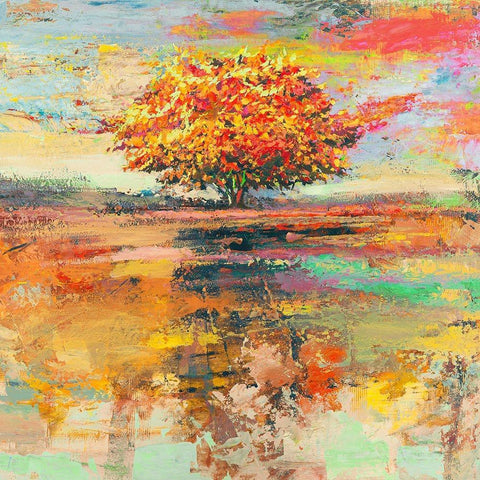 Albero destate (detail) Black Modern Wood Framed Art Print with Double Matting by Florio, Luigi