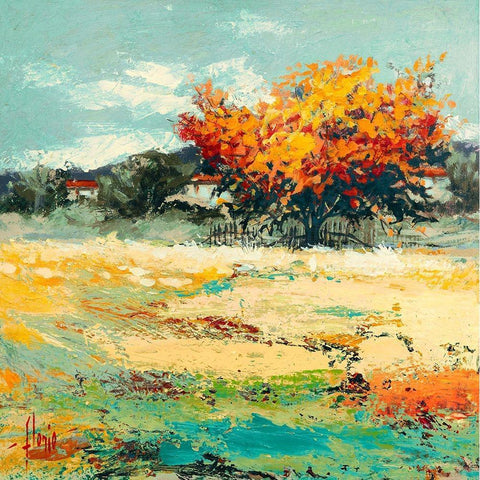 Campagna in estate I Black Modern Wood Framed Art Print by Florio, Luigi