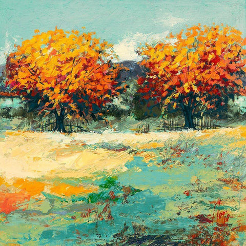 Campagna in estate II White Modern Wood Framed Art Print by Florio, Luigi