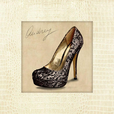 Audrey White Modern Wood Framed Art Print with Double Matting by Clair, Michelle