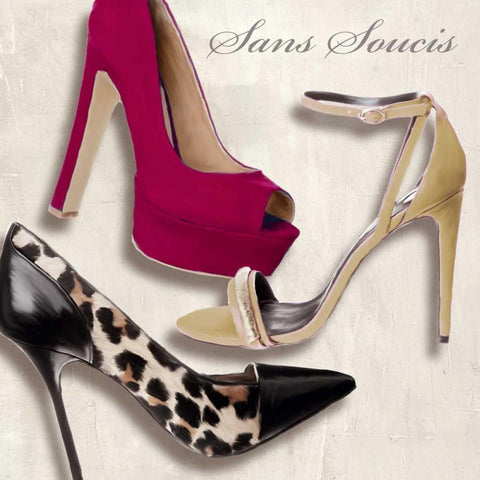 Sans Soucis White Modern Wood Framed Art Print by Clair, Michelle