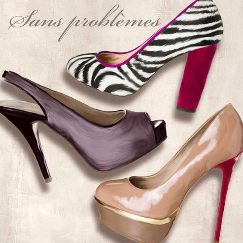 Sans problemes Gold Ornate Wood Framed Art Print with Double Matting by Clair, Michelle