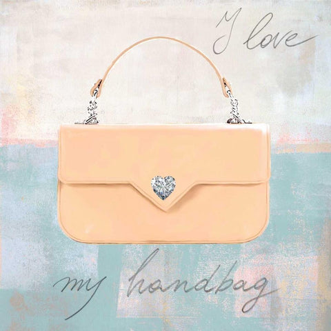 I Love my Handbag White Modern Wood Framed Art Print with Double Matting by Clair, Michelle